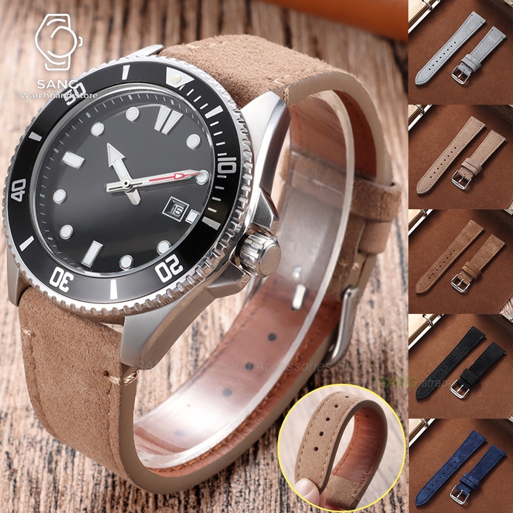 Suede Strap Watch - 20mm 22mm Tali Jam Tangan Kulit