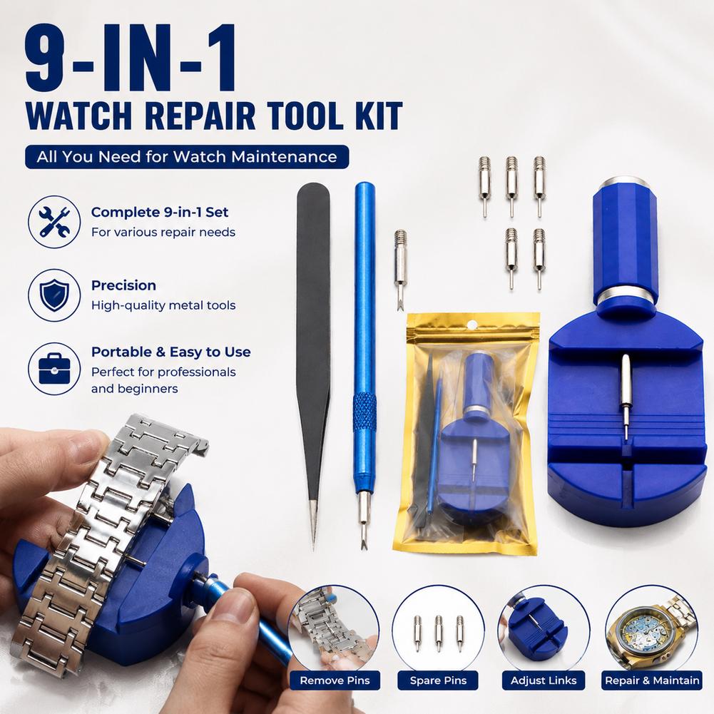 9 in 1 Kit Alat Perbaikan Jam  - Spring Bar Tool Set ulasan dan harga