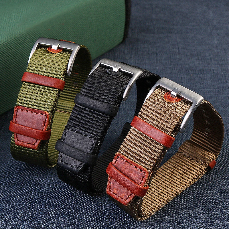 Kualitas tinggi nilon 20mm 22m - Canvas Strap Watch ulasan dan harga